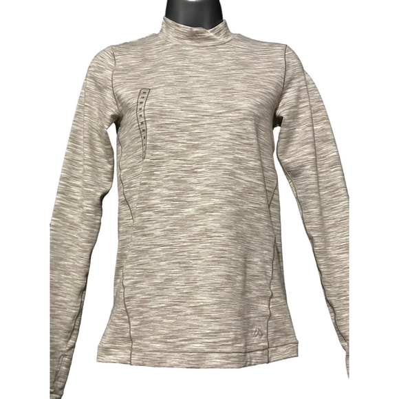 Alpine Design Women's Field Knit Mock Neck Light Khaki Space Dye Shirt Sz-XSmall - Picture 4 of 11